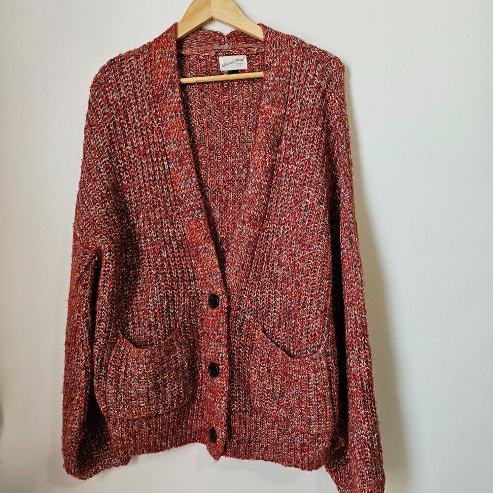EUC UNIVERSAL THREAD MULTICOLORED V NECK BUTTONED OVERSIZED CARDIGAN SIZE M